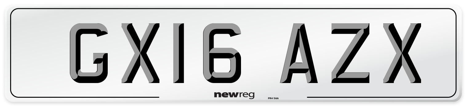 GX16 AZX Number Plate from New Reg
